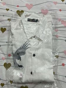 White Eagle Print Short Sleeve Shirt