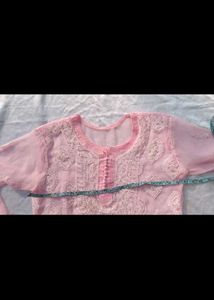 Pink Chikankari Kurta
