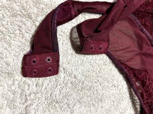 Wine Lace Sheer Bodysuit (XL)