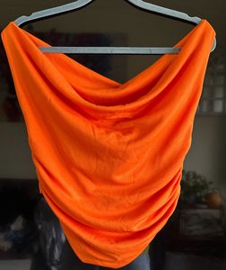 Size - 34 - 36 Uptownie Orange Cowl Neck Top