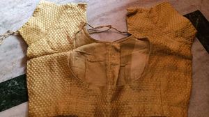 Golden Readymade Saree Blouse