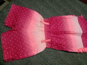 Cute Pink And Peach Polka Dot Romper