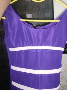 Purple &amp; White Striped Dress