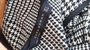 ZARA Houndstooth Asymmetrical blouse