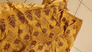 Floral Print Fabric - Mustard Yellow