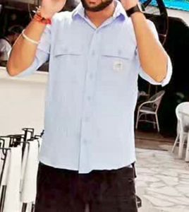 Korean style half shirt cyan colour