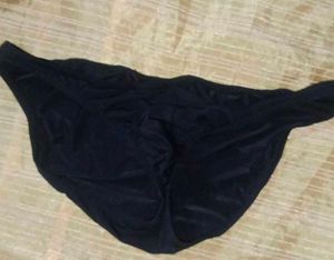 Black Men&#39;s Thong Underwear With Pouch