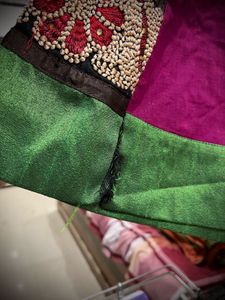 Purple Anarkali Dress with Beadstone Embroidery