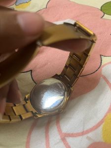Authentic Fossil Rose Gold Watch with Crystals