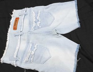 Ripped Denim Shorts