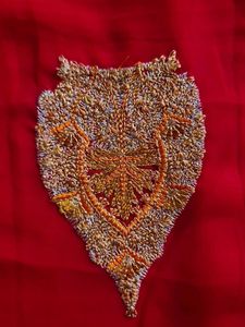 Red Embroidered Dress Material