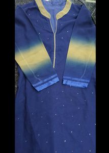 Blue Coloured A Line Kurti