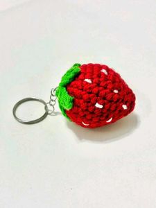 Strawberry Flower Keychain
