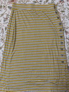 Striped Maxi Skirt with Buttons