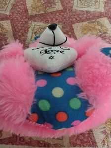 Pink Polka Dot Teddy Bear - &#34;With Love&#34;