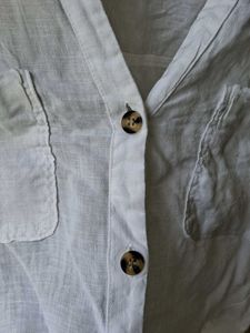 ZARA White Linen Shirt