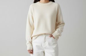 Cream Knit Pullover Sweater