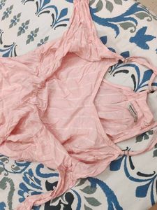 Pink Tie-Front Romper