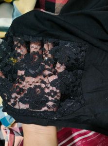Womens Graphic Print T-Shirt with Lace Back