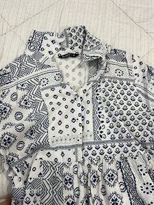 Patterned Mini Shirt Dress