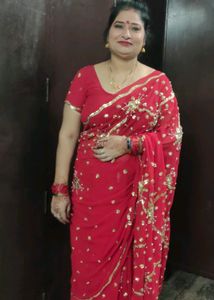 red saree with work.. true re