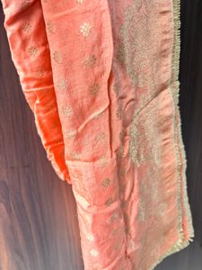 Peach Dupatta with Gold Detail