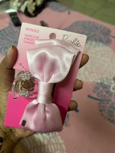 Barbie Pink Bow Hair Clip Combo With Tumbler