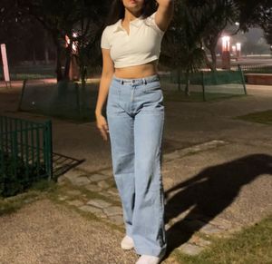 White Ribbed Zip-Up Crop Top