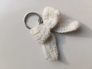 Crocheted Bow Keychain