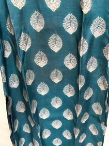 Emerald Green Leaf Print Kurti