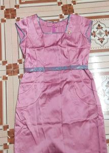 Elegant Pink Satin Dress