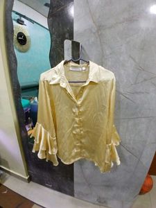 Ruffle Sleeve Silk Night Suit
