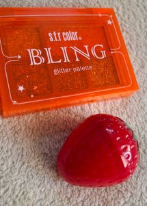 Combo Of Glitter Palette And Lipbalm