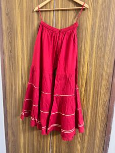 Red Embroidered Kurta Set