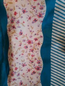 Blue White Striped Lightweight  Saree/dress fabric