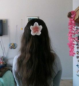 Crochet Flower Hair Clip