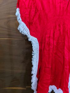 Red Lace Trim Caftan
