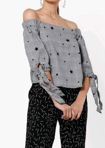 ONLY : Checked Off Shoulder Top ✨
