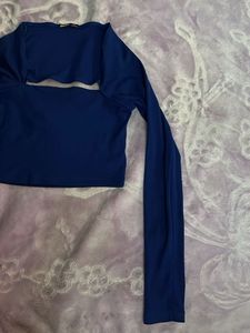 bonkers corner Blue Crop Top