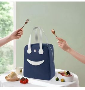 Blue Smiley Face Lunch Bag