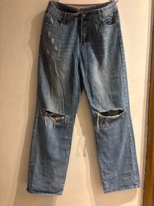 Ripped Knee Denim Jeans