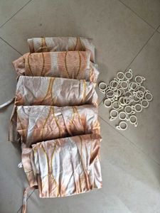 Elegant Patterned Curtains with Rings [5pcs]