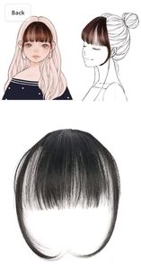 Clip On Clip In Front Hair Bang Fringe Hair Extension Piece Thin Extension for Women and Girls (Natural Color)