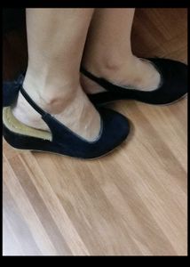Black Wedge Heels