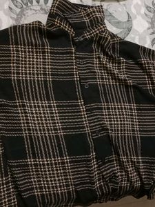 Plaid Oversized Button-Down Shirt