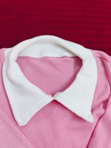Pink Fitted Crop Top