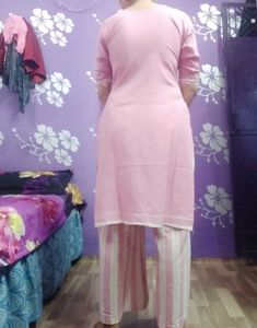 Pink Embroidered Kurta Set