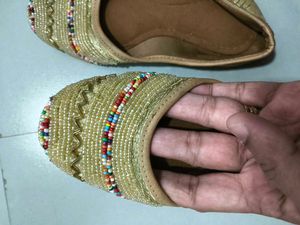 Kids stitched Beaded Jutti Flats