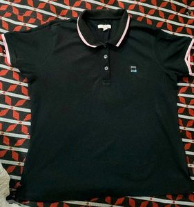 Black Polo Shirt w/ Pink Trim