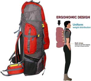 80L Travel Backpack for Outdoor Sport Camp Hiking Trekking Bag C (Red) Rucksack  - 80 L